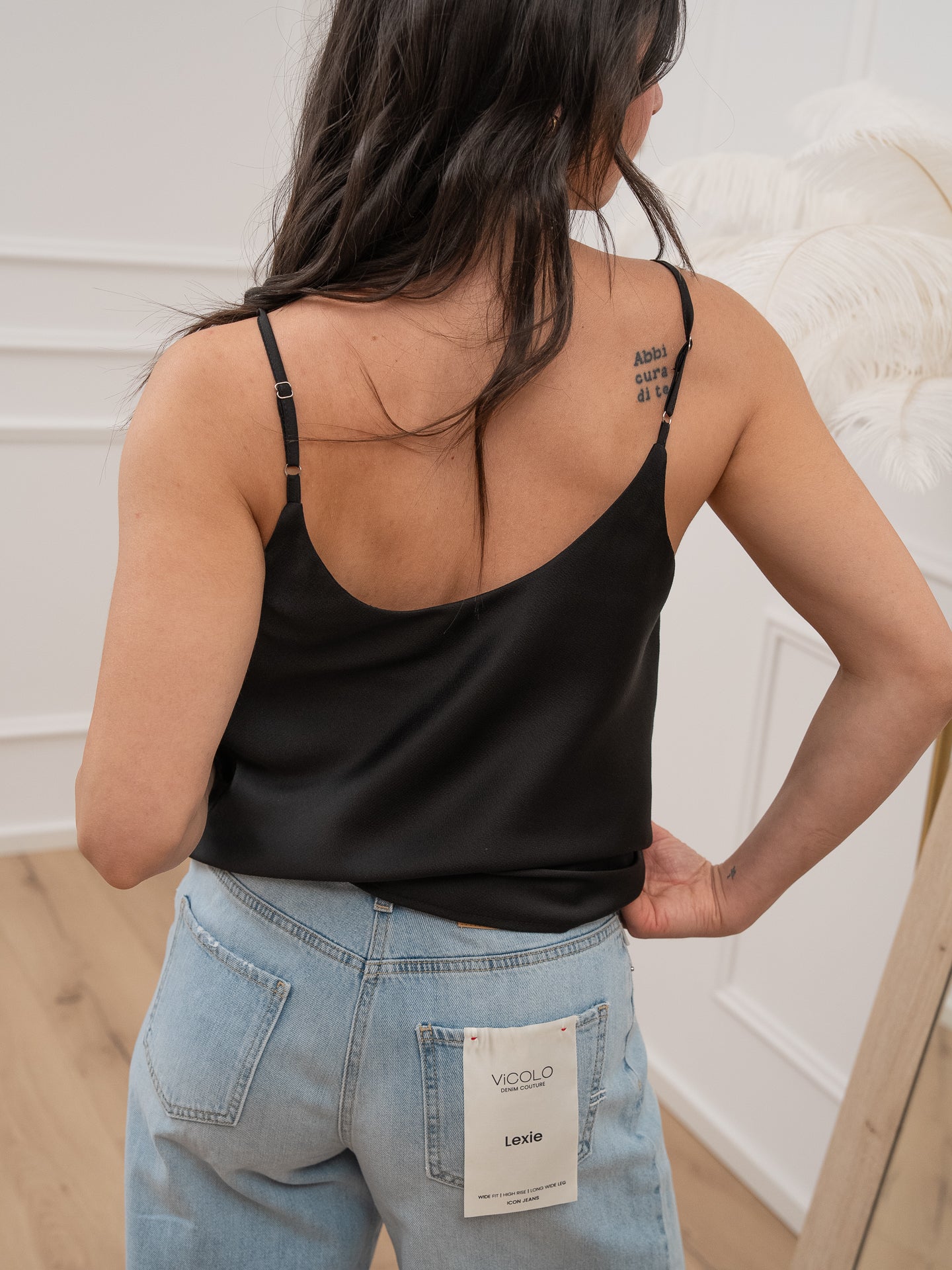 Canotta basic nera martellata - Vicolo