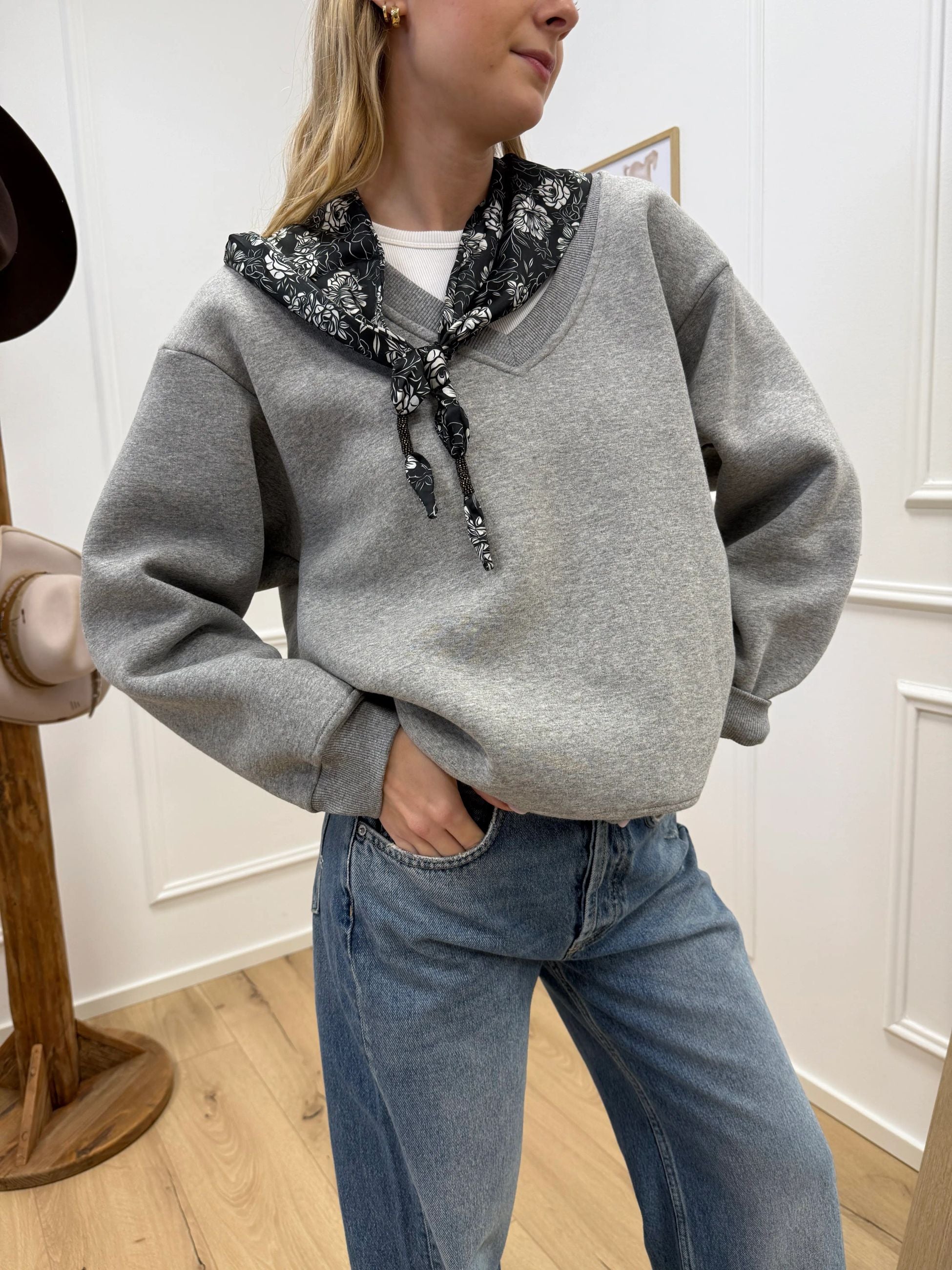 Felpa grigia con bandana - Dixie