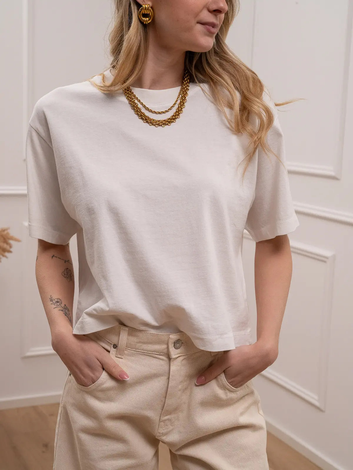 T shirt a scatoletta bianca - Vicolo