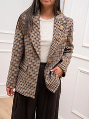 Giacca cappotto pied de poule sabbia - Vicolo