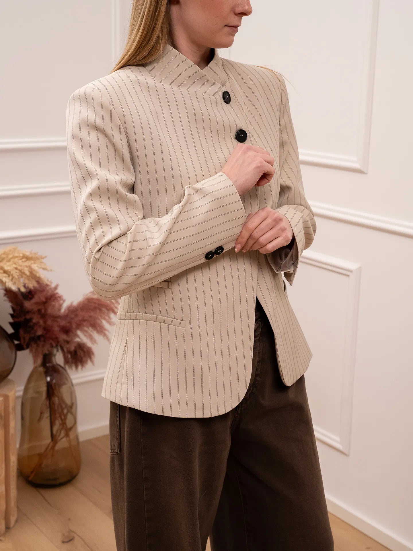 Giacca Lily burro gessata moro - HaveOne