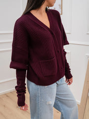 Cardigan chianti con manicotto in lana - Vicolo