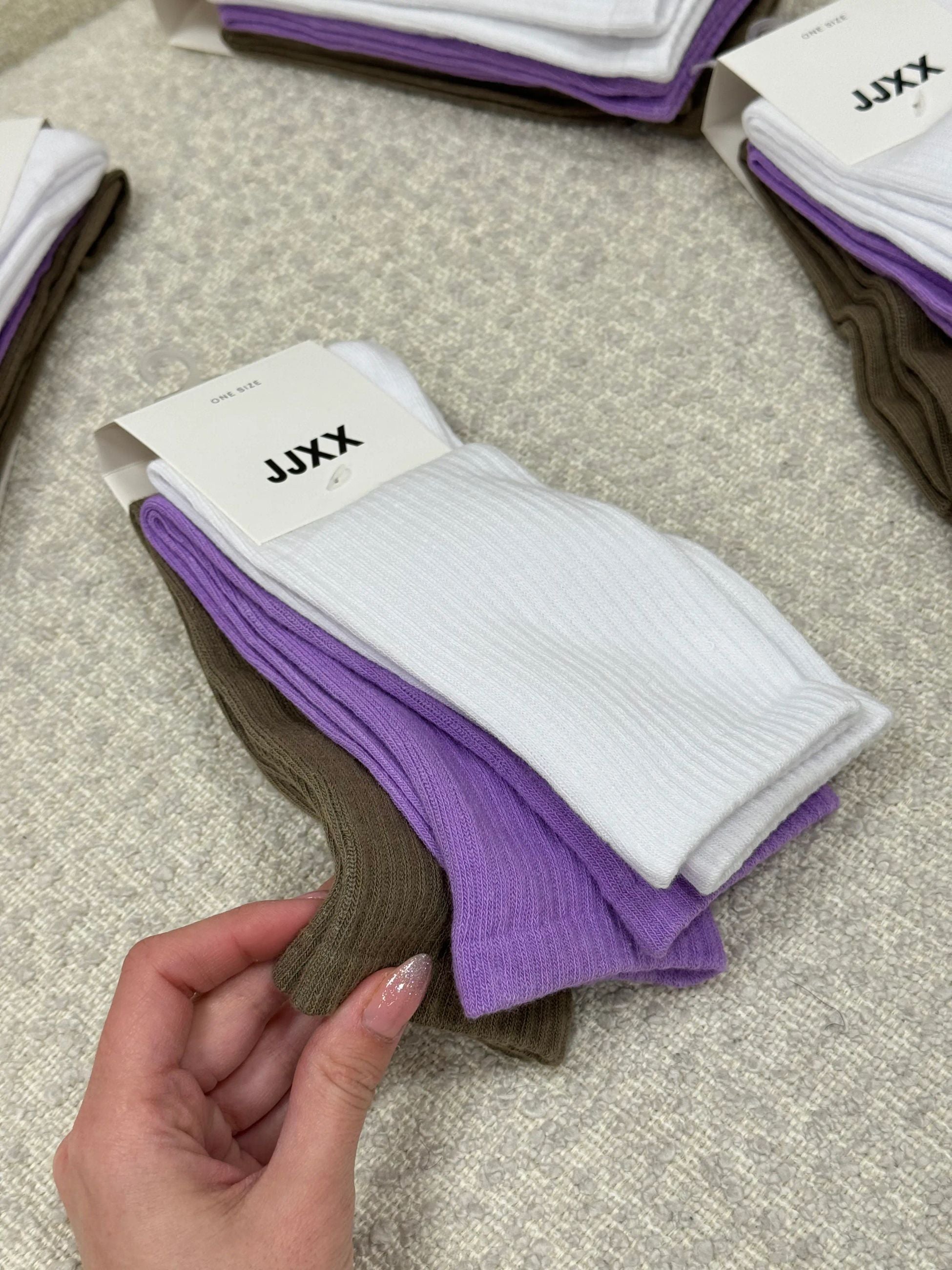 Set tre calze a coste multicolor - JJXX