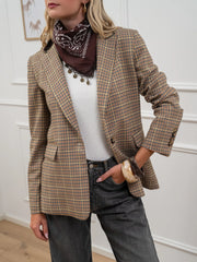 Giacca slim check gialla con bandana - HaveOne