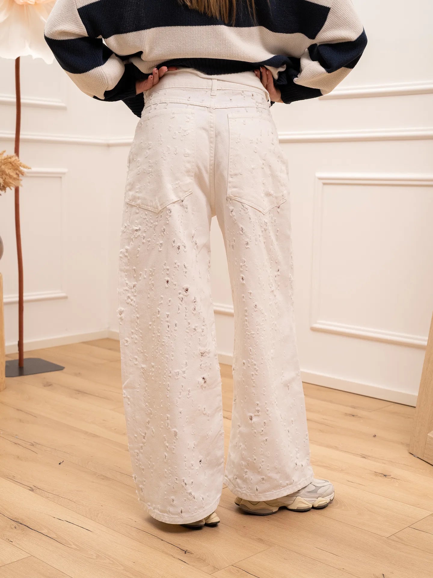 Jeans Madame bianco rotture all over - Pinker Couture