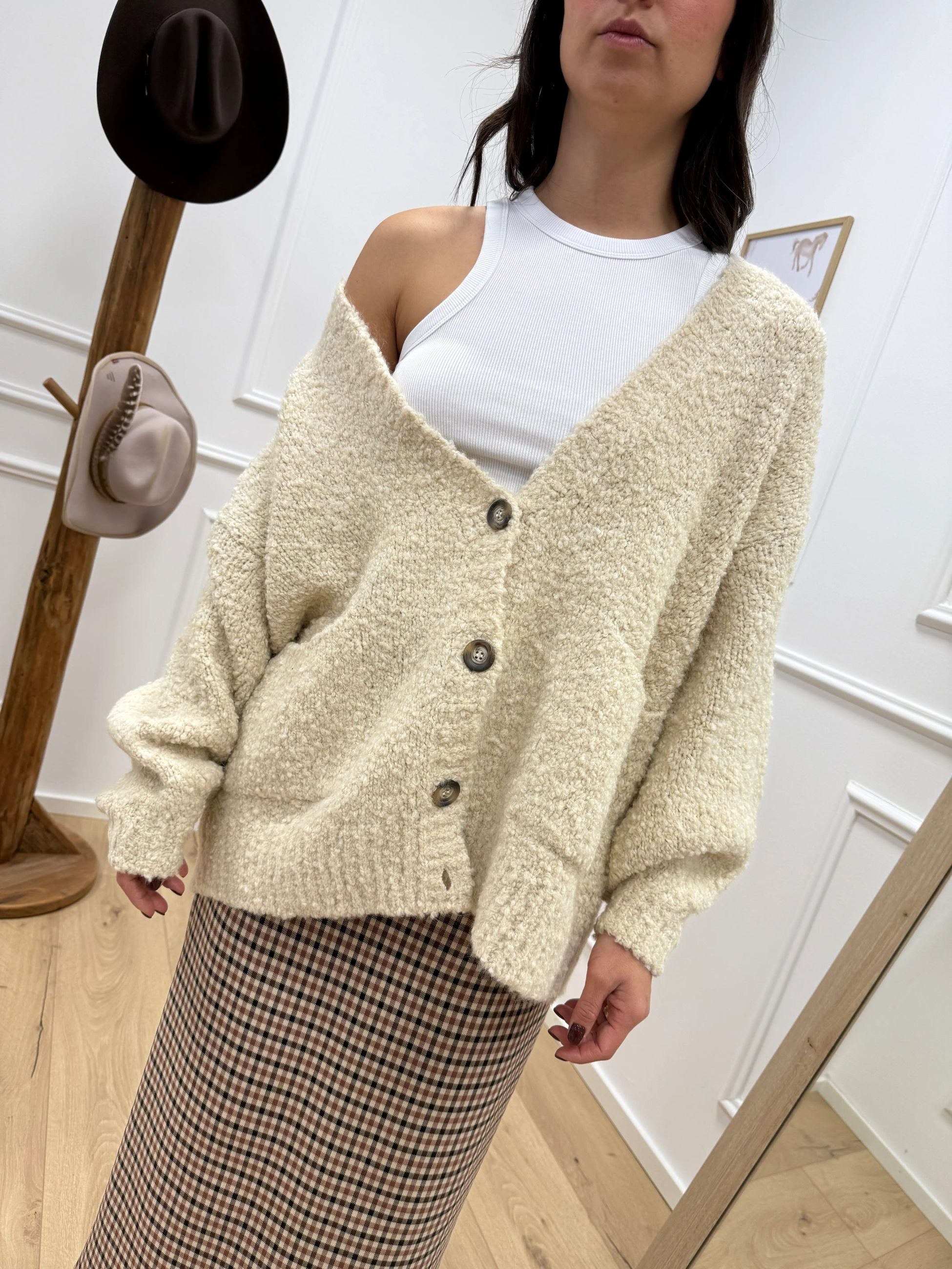 Cardigan bouclé burro - Tensione In