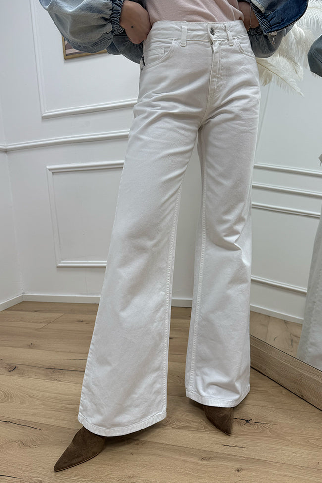 Jeans palazzo Tokyo denim bianco - HaveOne