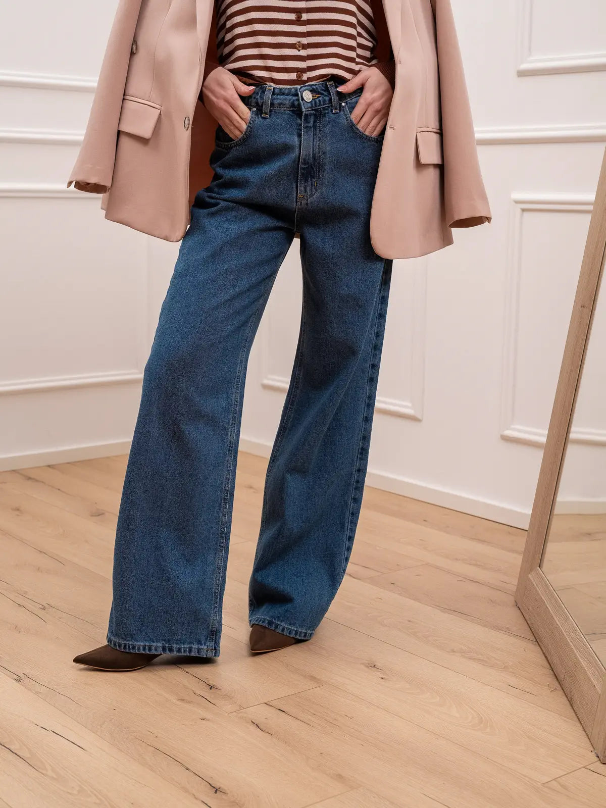 Jeans Prado blu denim wide leg - Tensione In