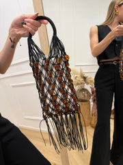 Borsa sacchetto con pietre ambra - Philia Loft