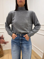 Maglia dolcevita grigio 80% lana - HaveOne