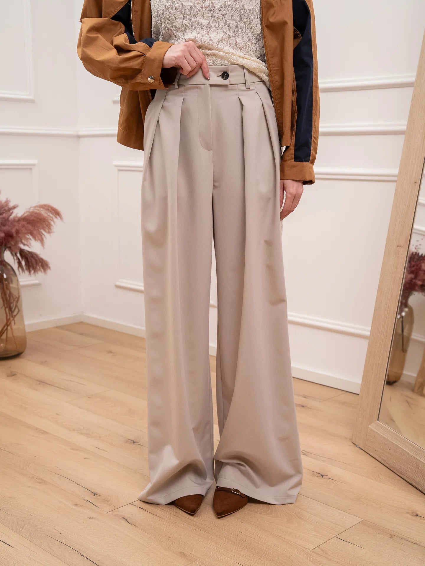 Pantaloni daddy avorio doppia pinces - Tensione In