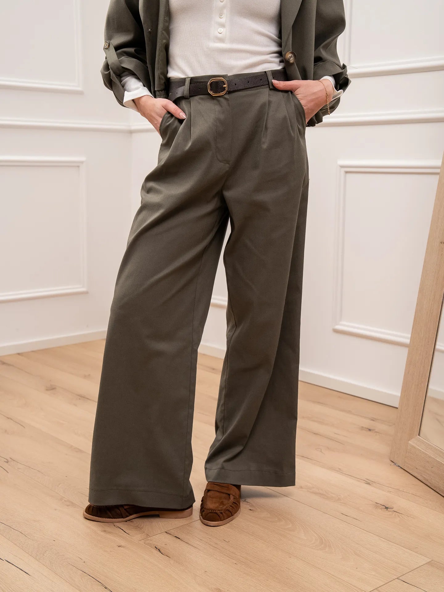 Pantalone Gaia militare in gabardina - Vicolo