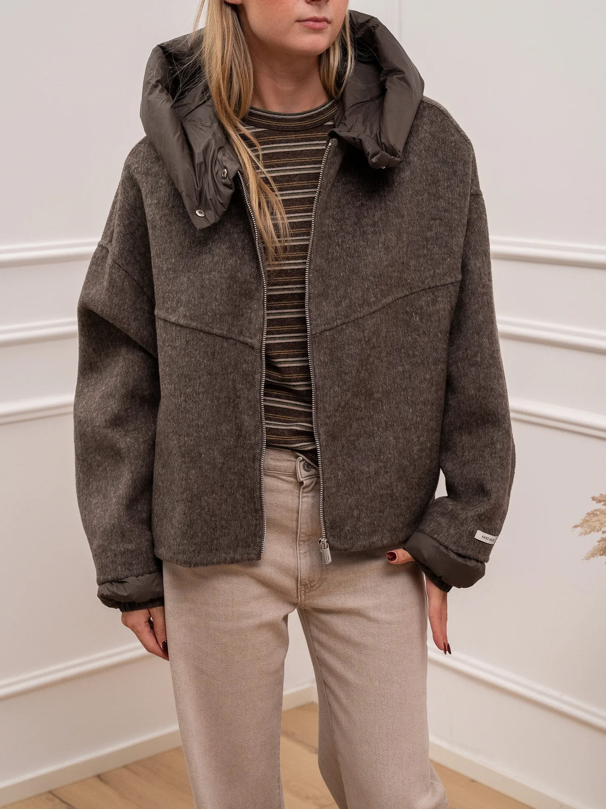 Bomber Combo in lana dettagli imbottiti - HaveOne