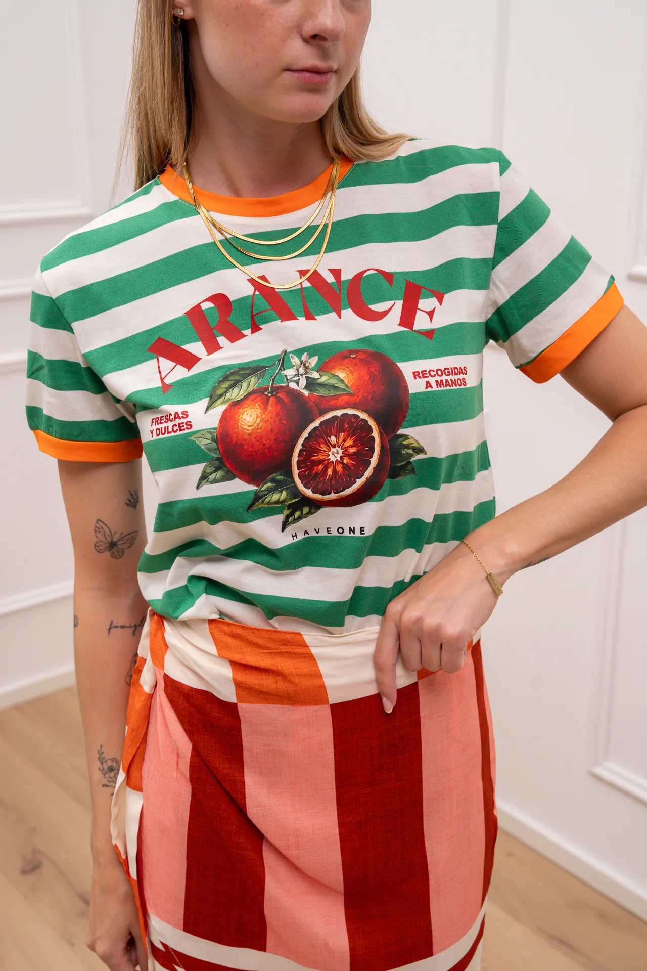 T shirt Arance latte, verde e arancio - HaveOne