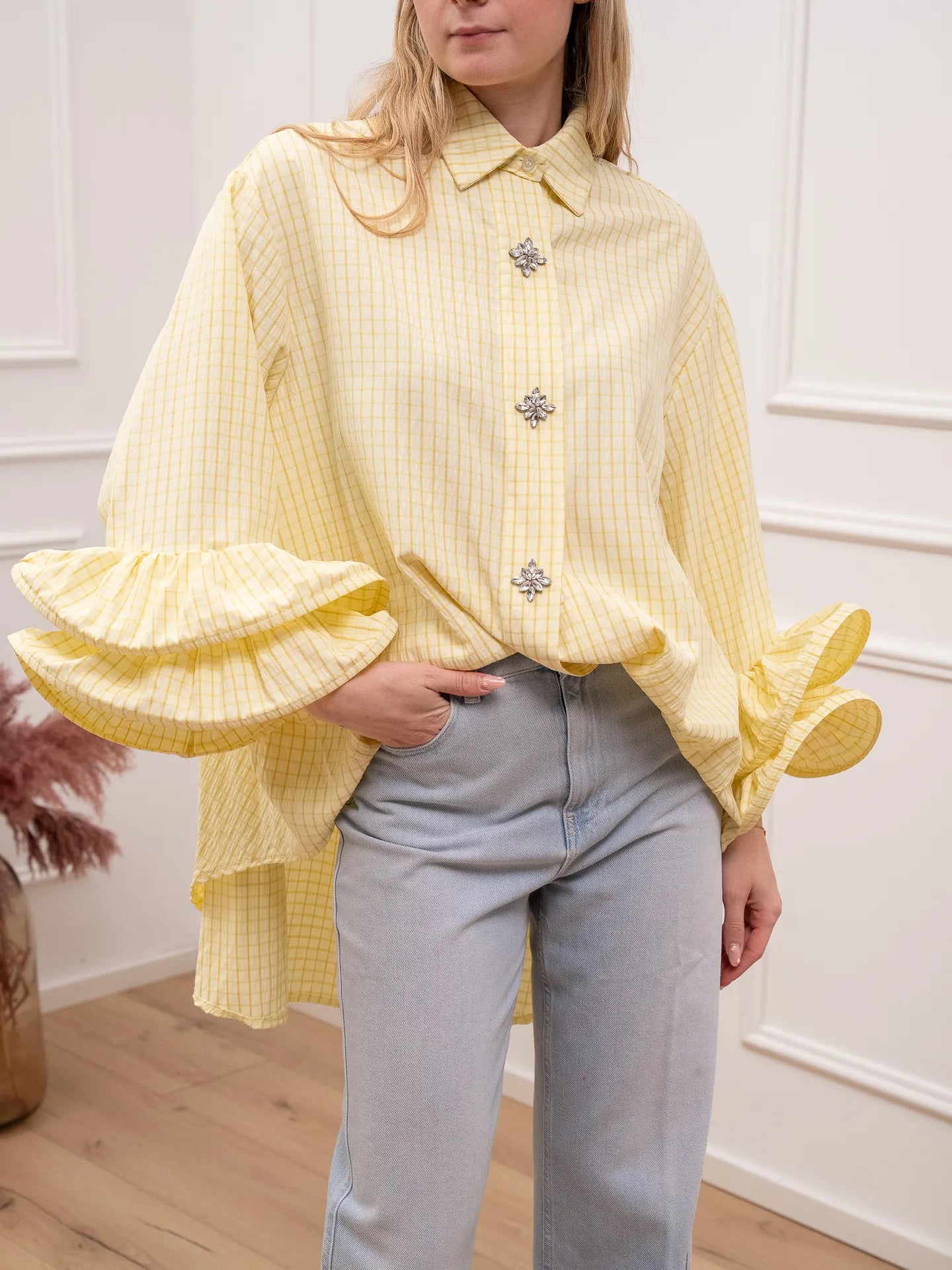 Camicia Bon Ton giallina con rouches - Crispy