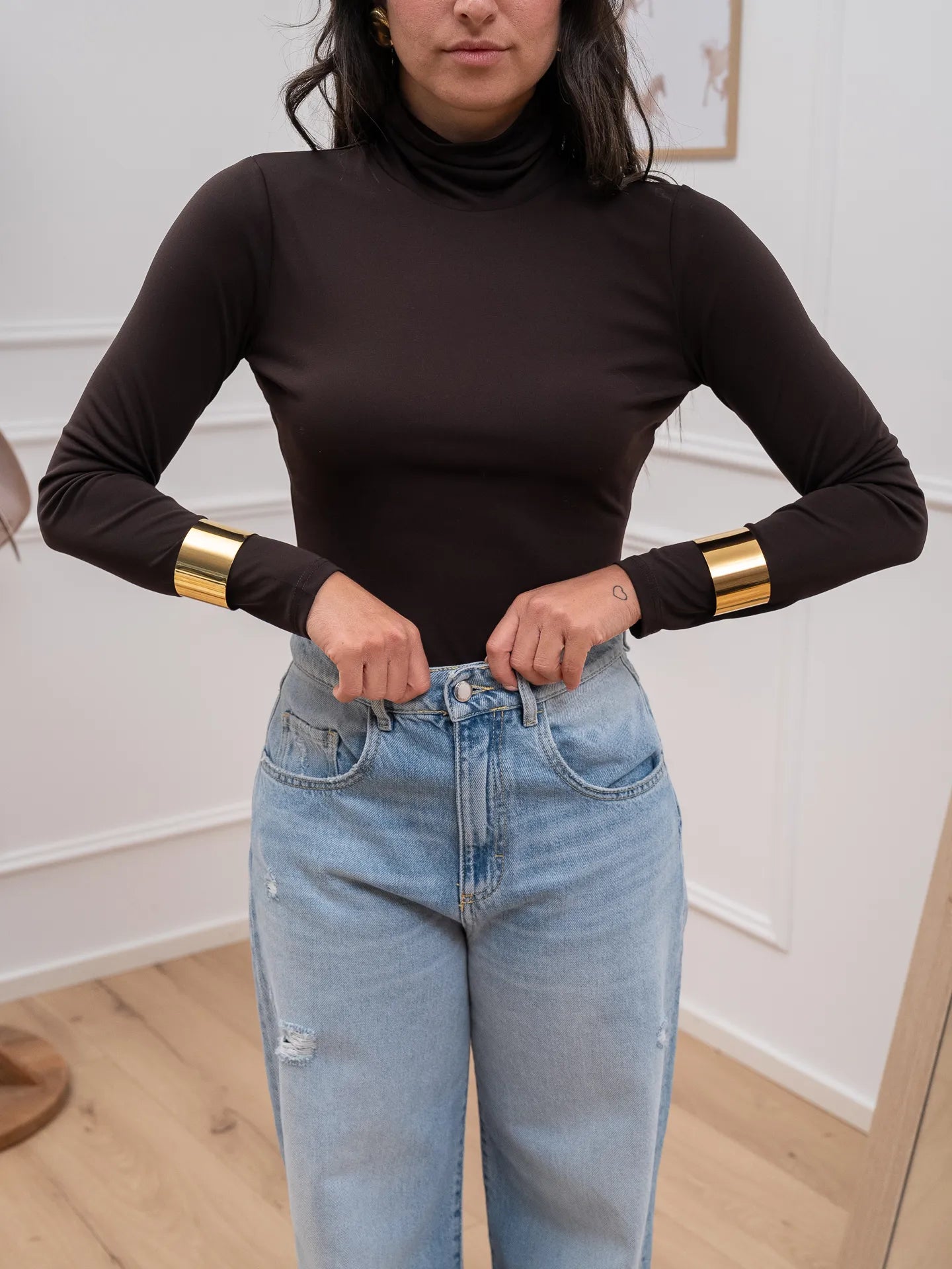 Body collo alto moro a manica lunga - Glamorous