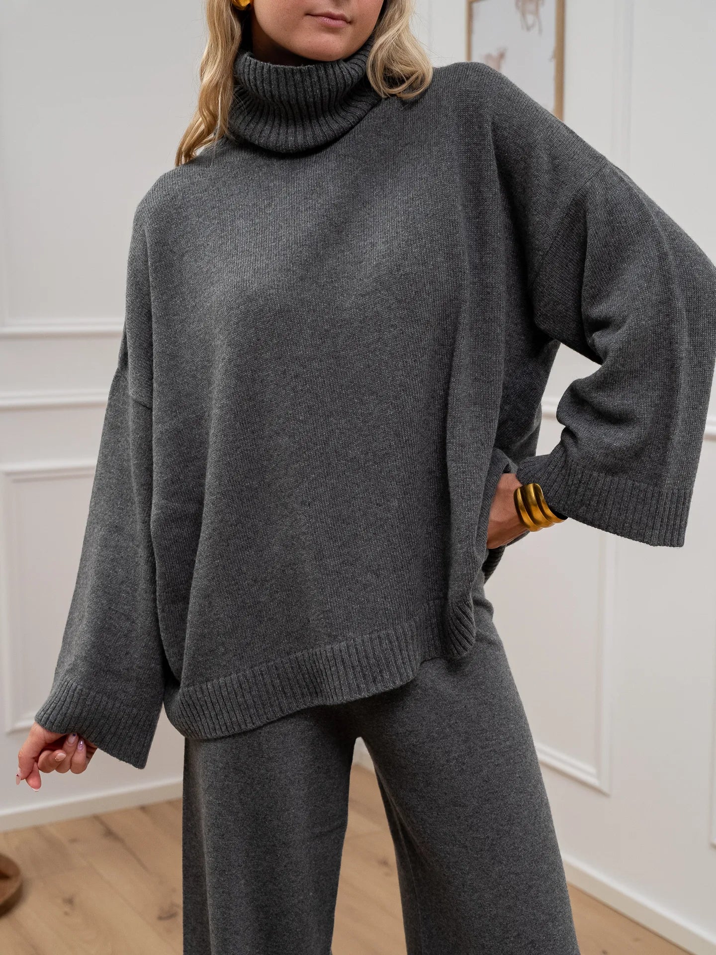 Dolcevita basic grigio oversize - Kontatto