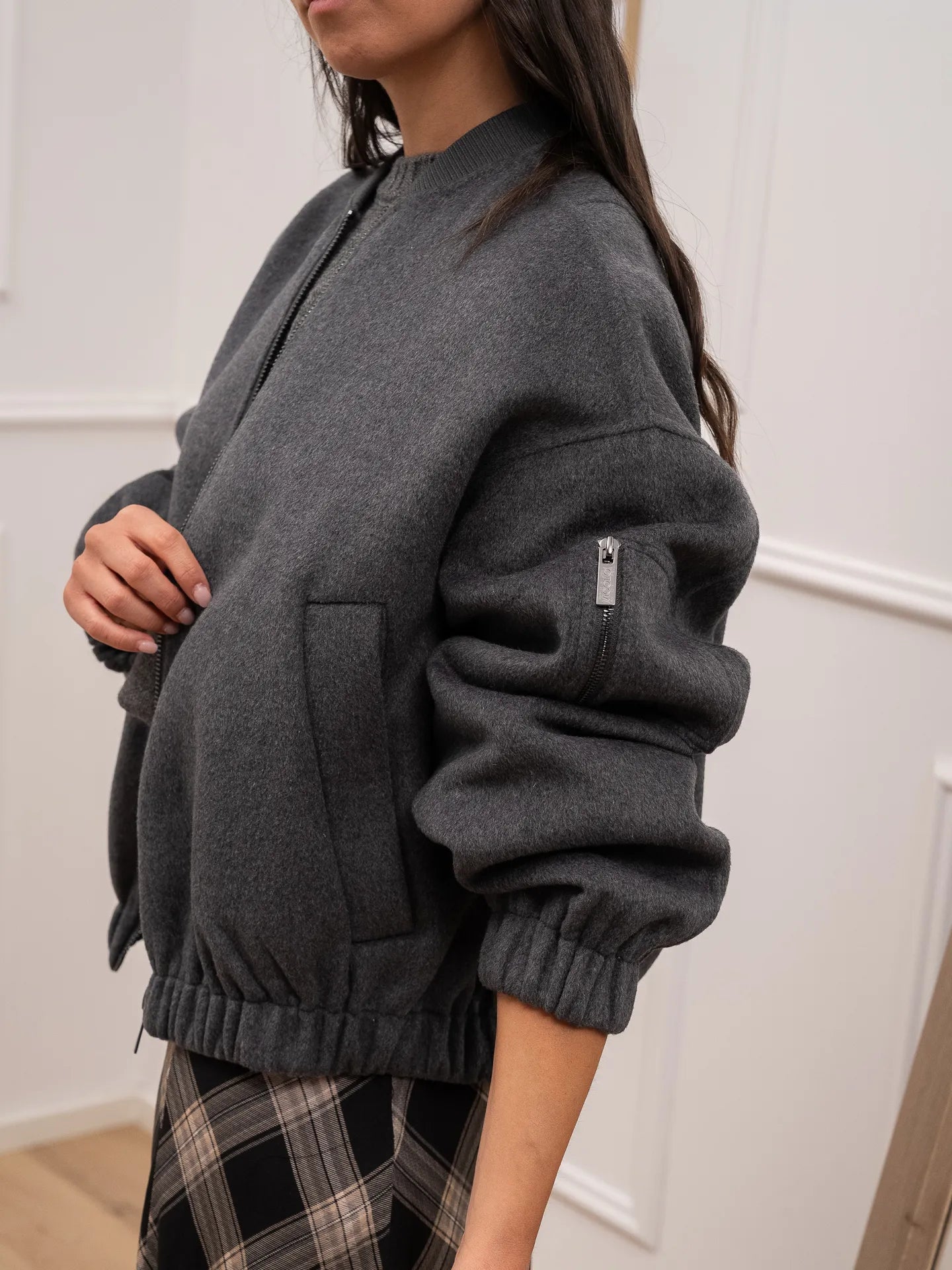 Bomber misto lana grigio - Vicolo