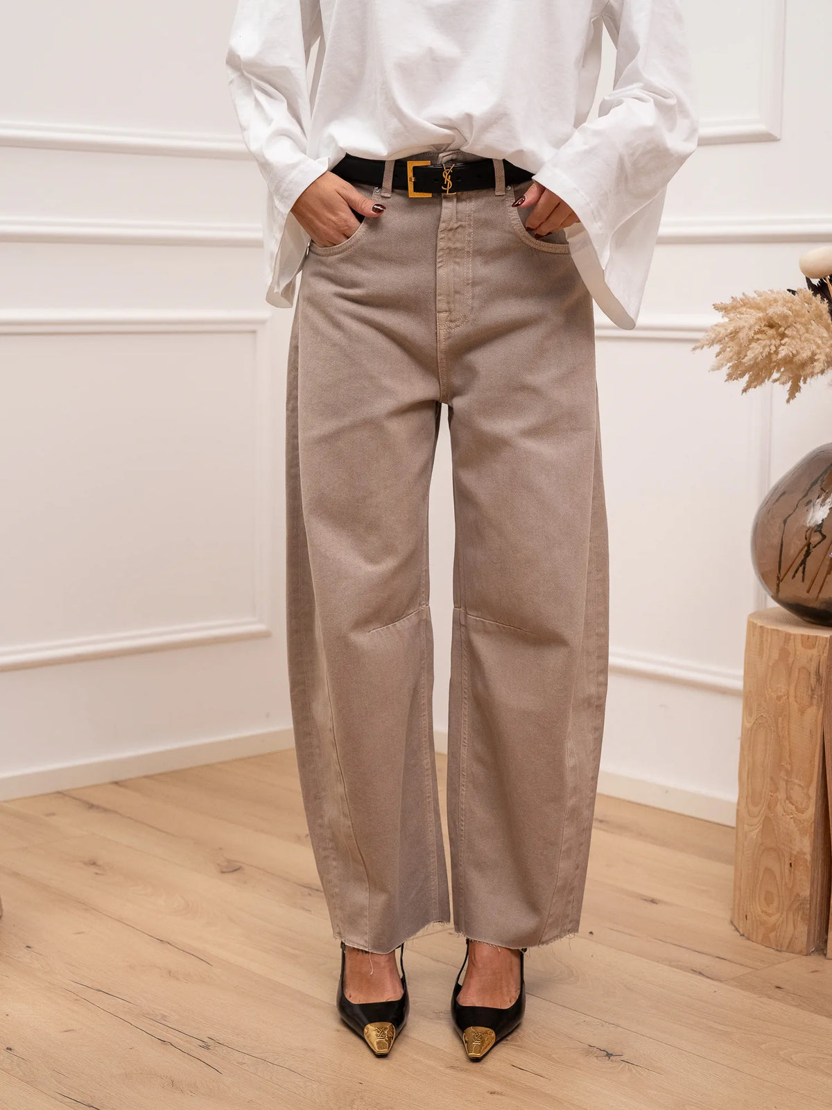 Jeans Delia moro barrel con impunture - Vicolo
