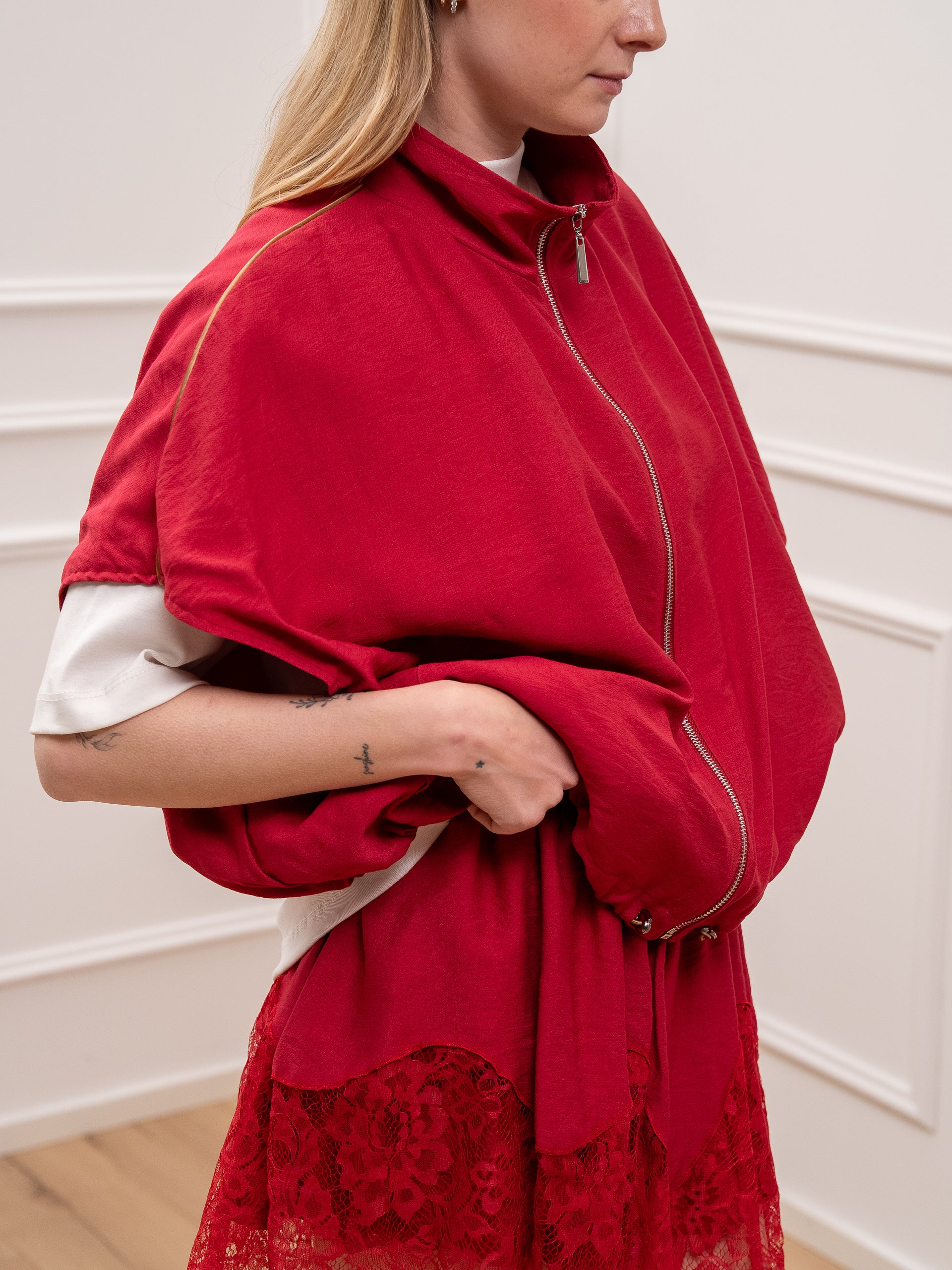 Bomber smanicato india con piping camel - HaveOne