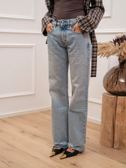Jeans Iris sky blue con strappi sul fondo - Icon Denim