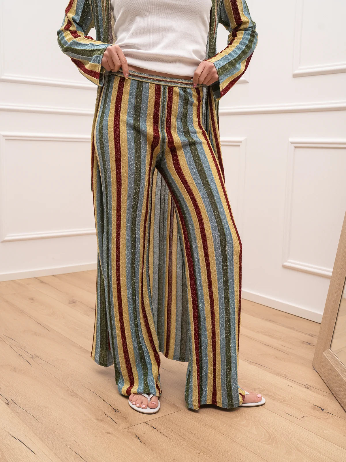 Pantaloni multicolor abete in lurex - The Loom Archive