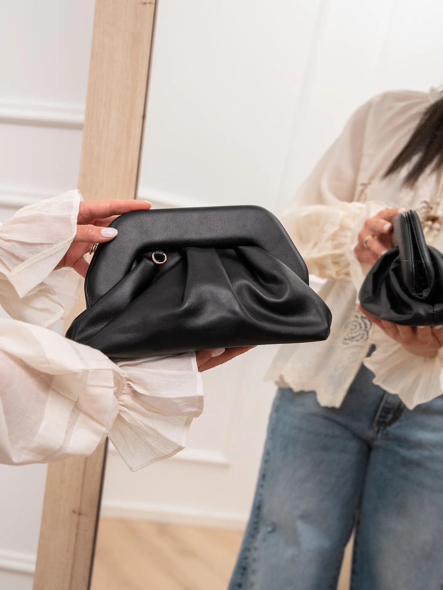 Borsa pasticcino ecopelle nera - Calibro Shop