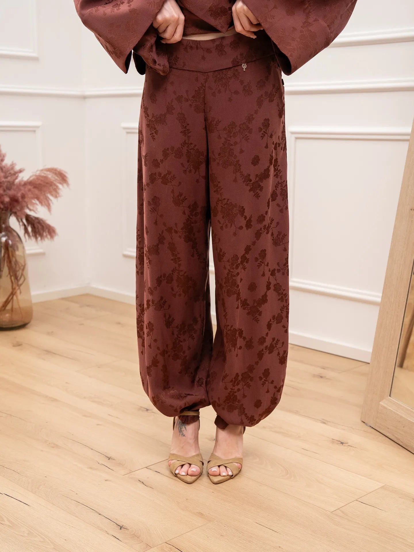 Pantaloni Giappo jacquard ruggine effetto balloon - Philia Loft