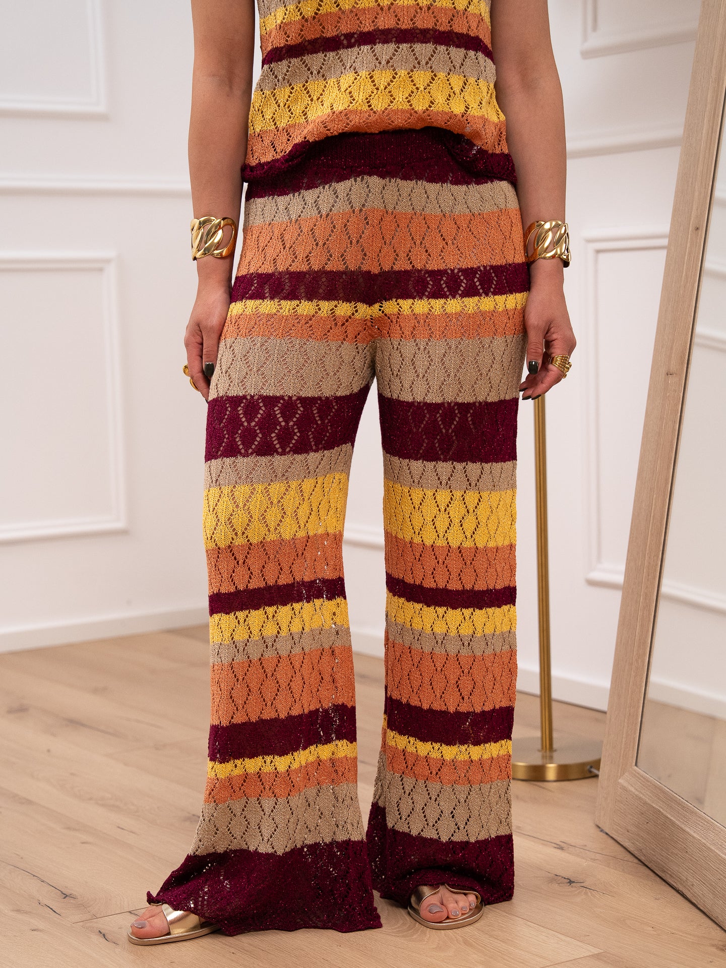 Pantaloni crochet multicolor filo lurex - Dixie