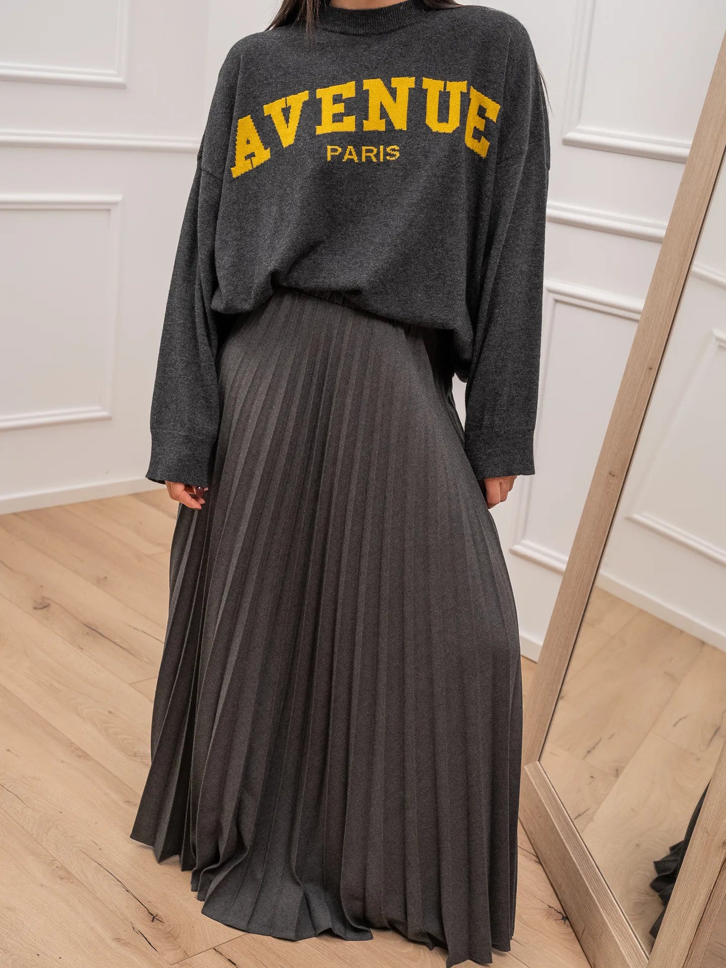 Gonna Penelope plisset grigia - Vicolo