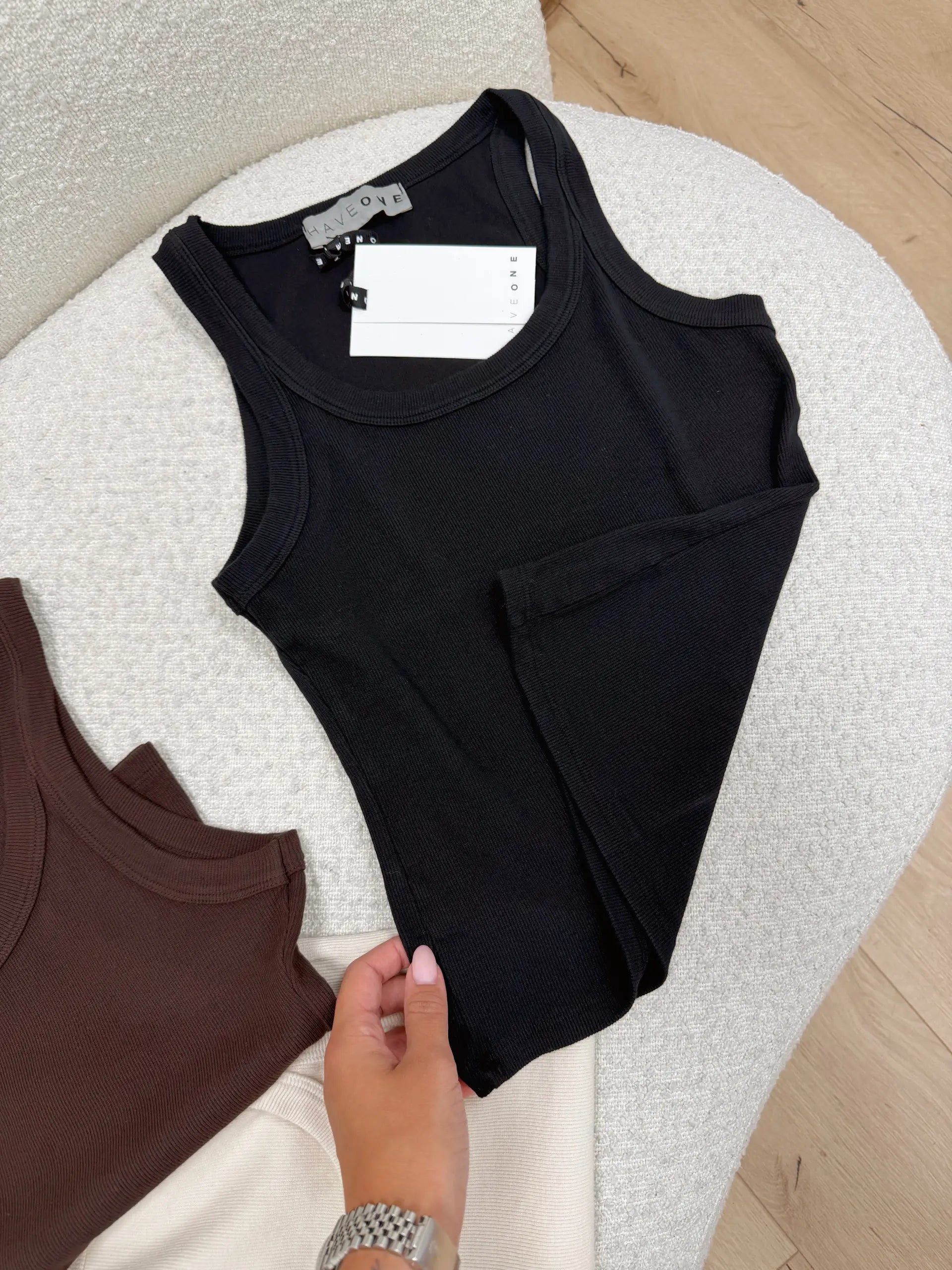 Canotta basic nera scollo tondo - HaveOne
