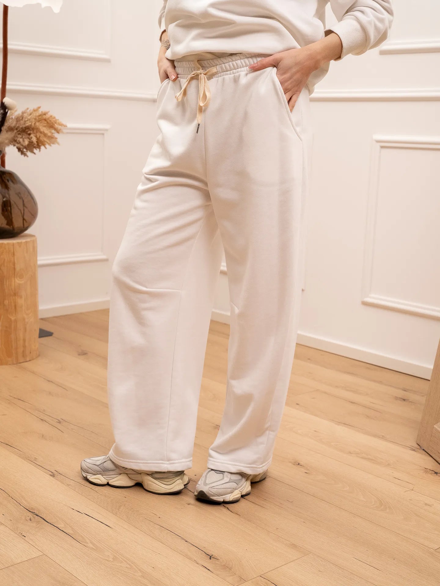 Pantaloni joggers panna con coulisse - Tensione In