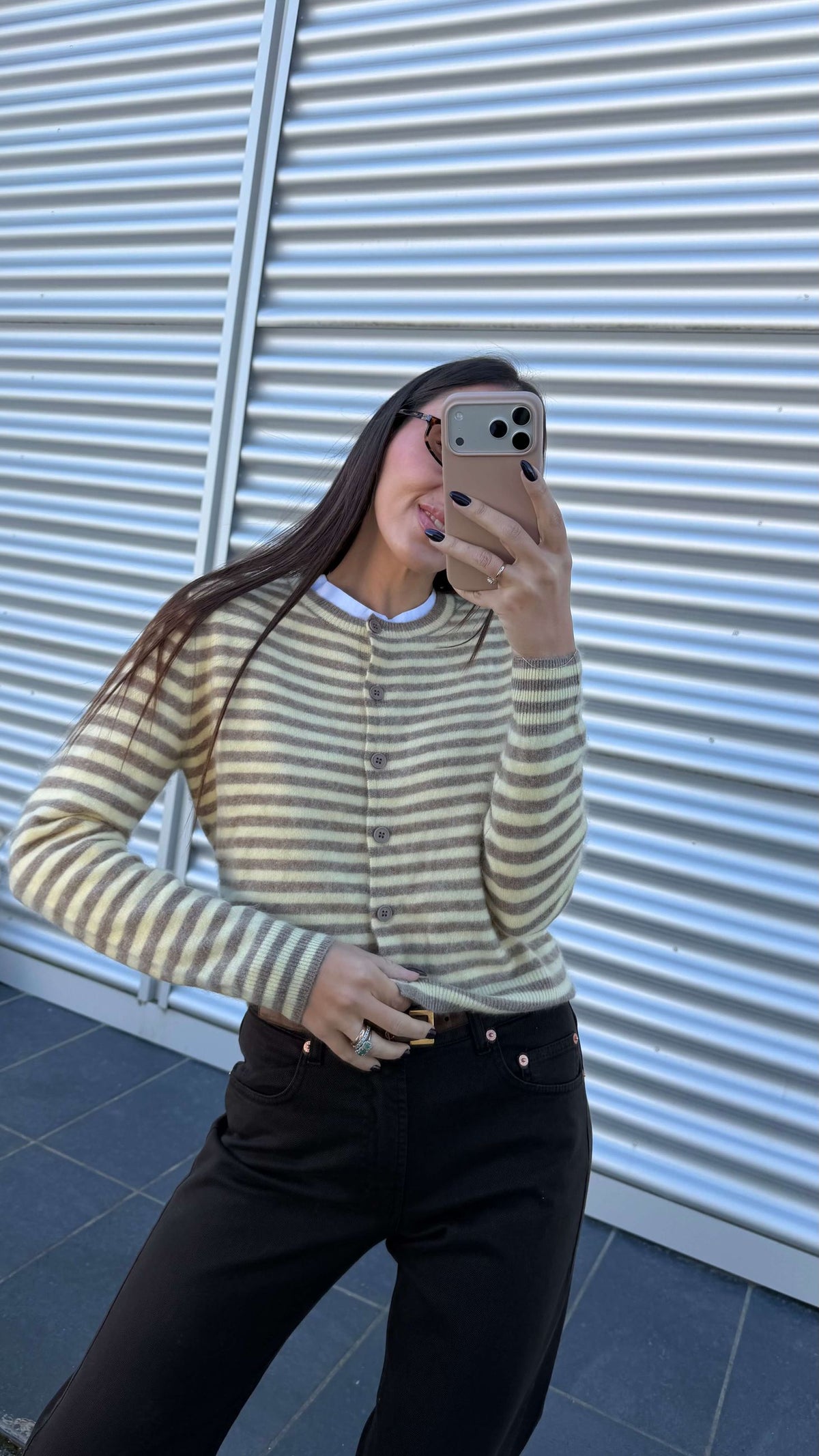 Maglia rebecchina a righe lana e cashmere - Tensione In