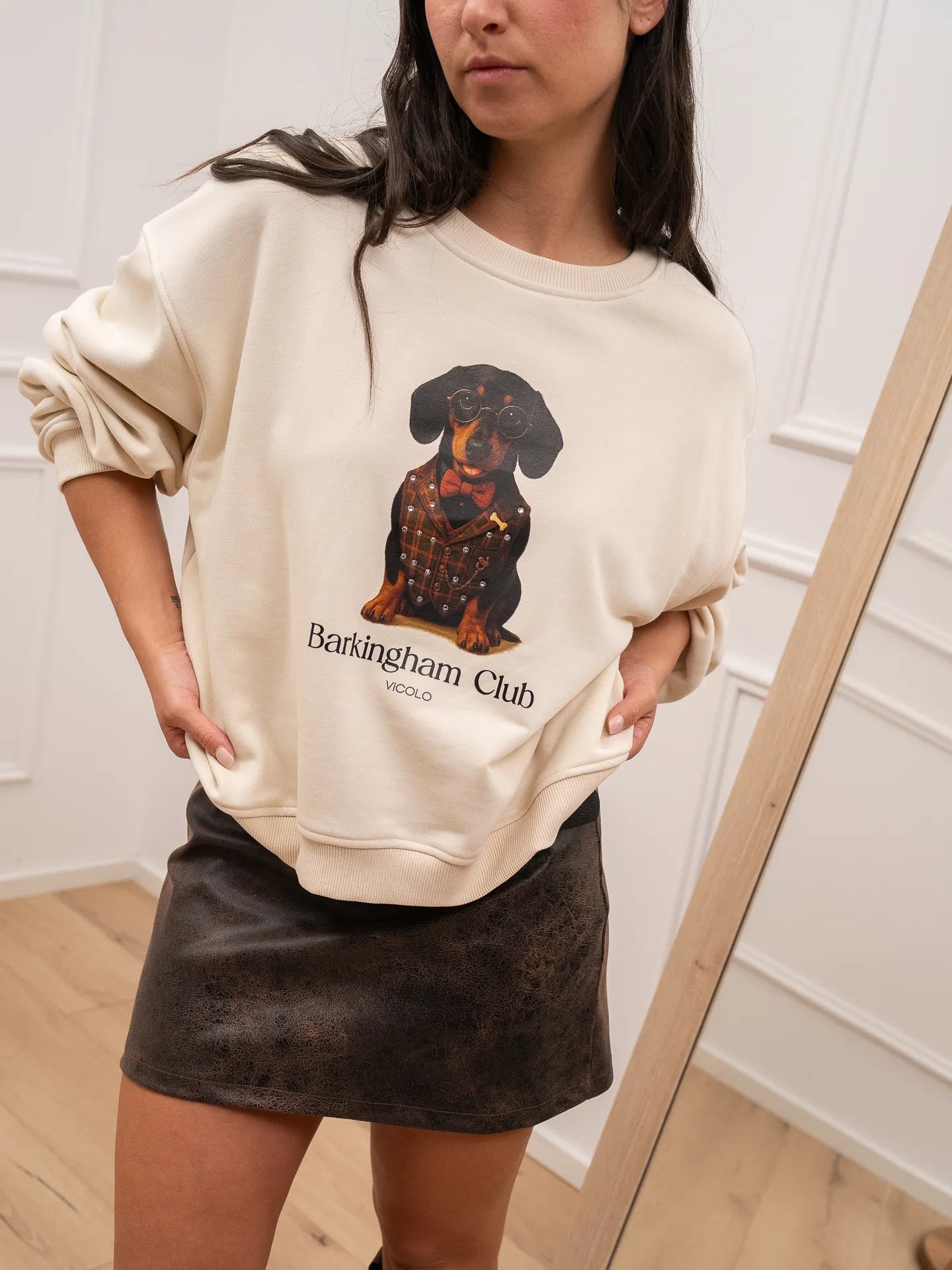 Felpa vaniglia bassotto - Vicolo