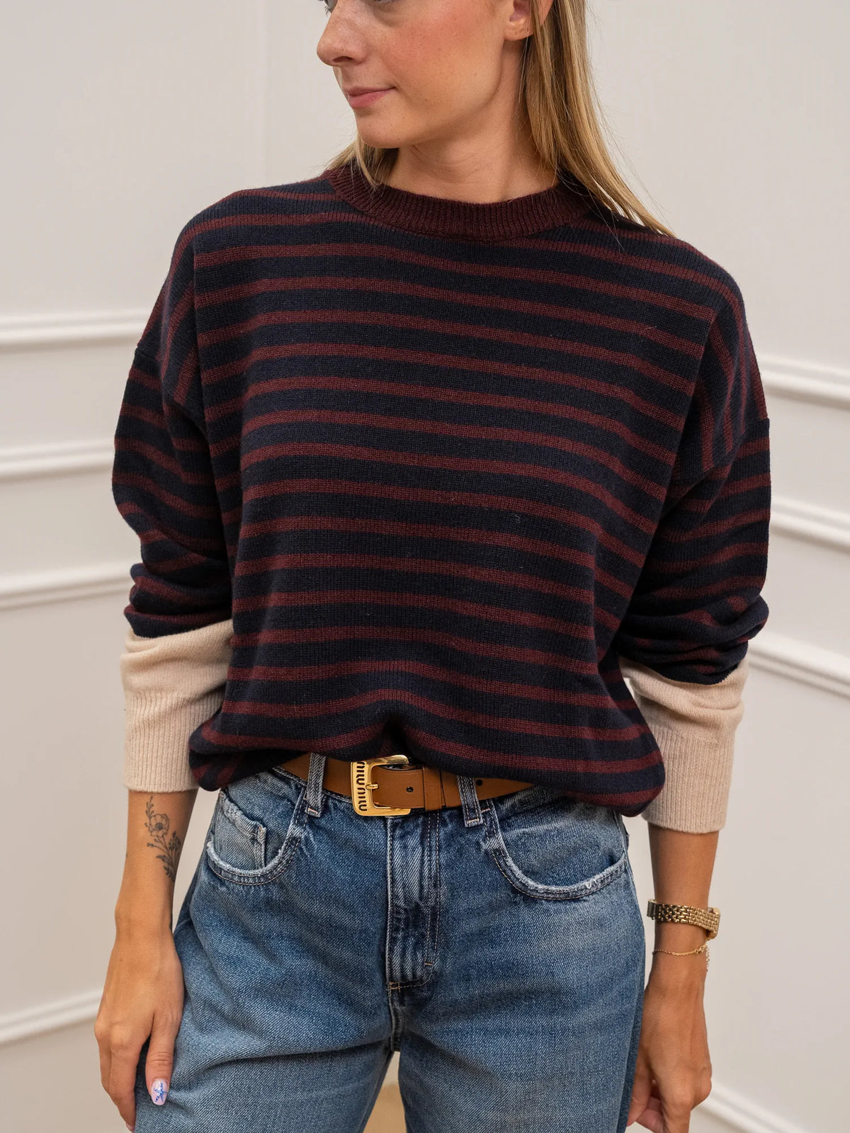 Maglia righe multicolor 100% lana - Kontatto