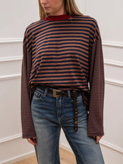 T shirt Double Stripe manica a campana - HaveOne