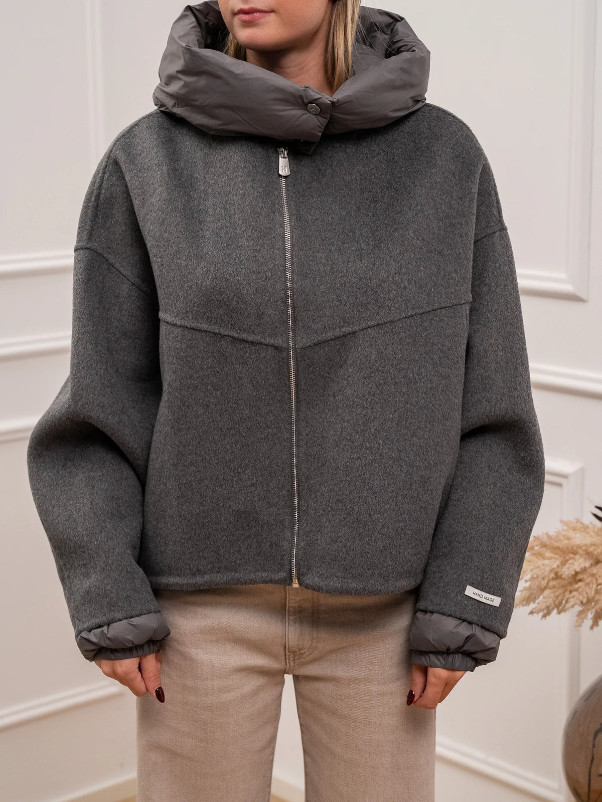 Bomber Combo in lana dettagli imbottiti - HaveOne