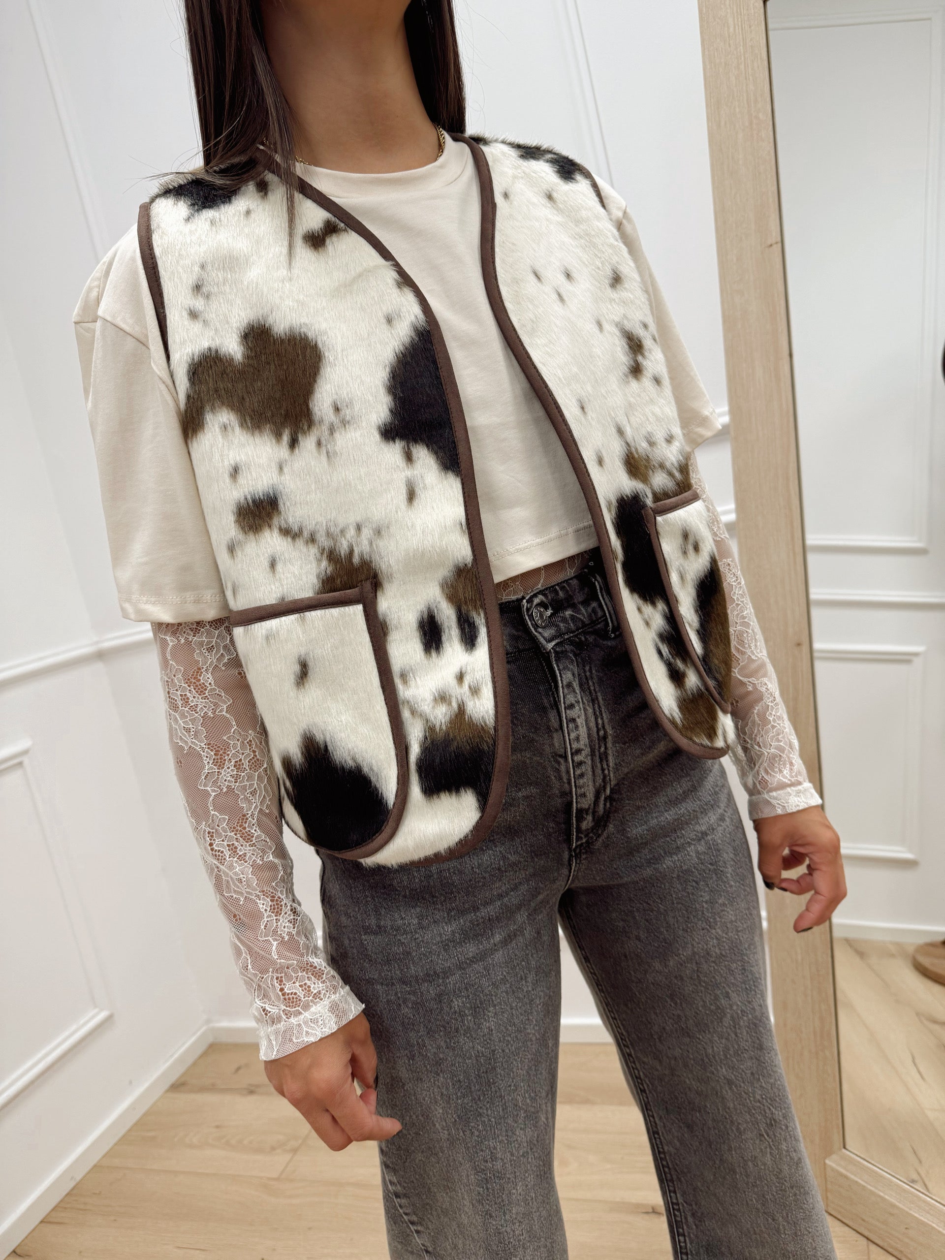 Gilet in cavallino cow - Dixie