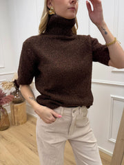 Dolcevita mezza manica moro con filo lamè - HaveOne