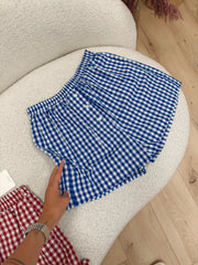 Pantaloncini bottoncini vichy blu - Vicolo