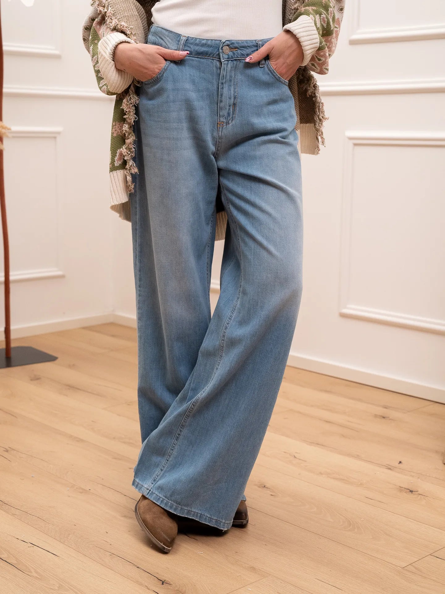 Jeans Ketty denim chiaro wide leg - HaveOne