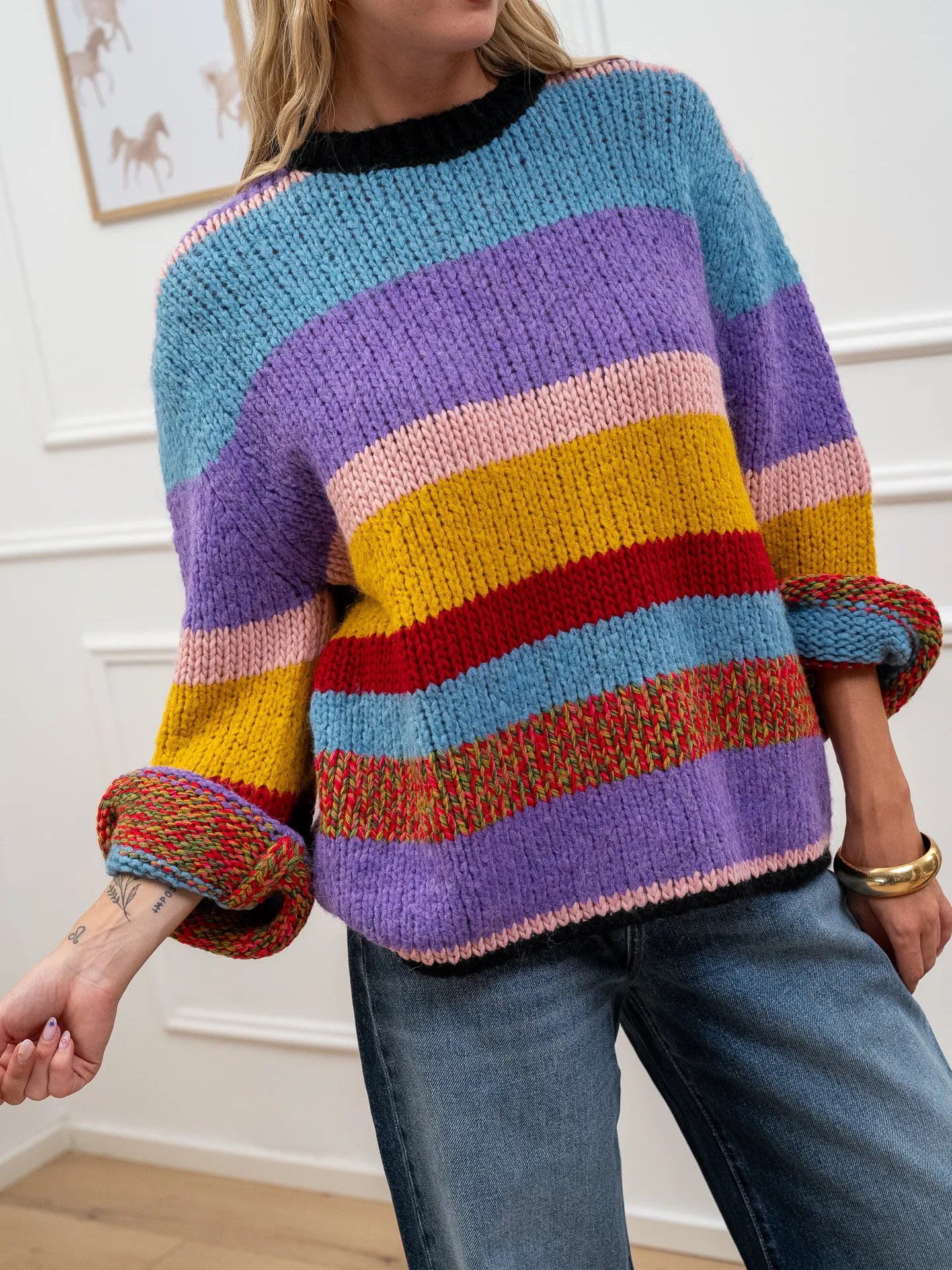 Maglione over rigato multicolor - The Loom Archive