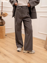 Pantaloni palazzo grigi con pinces - Vicolo