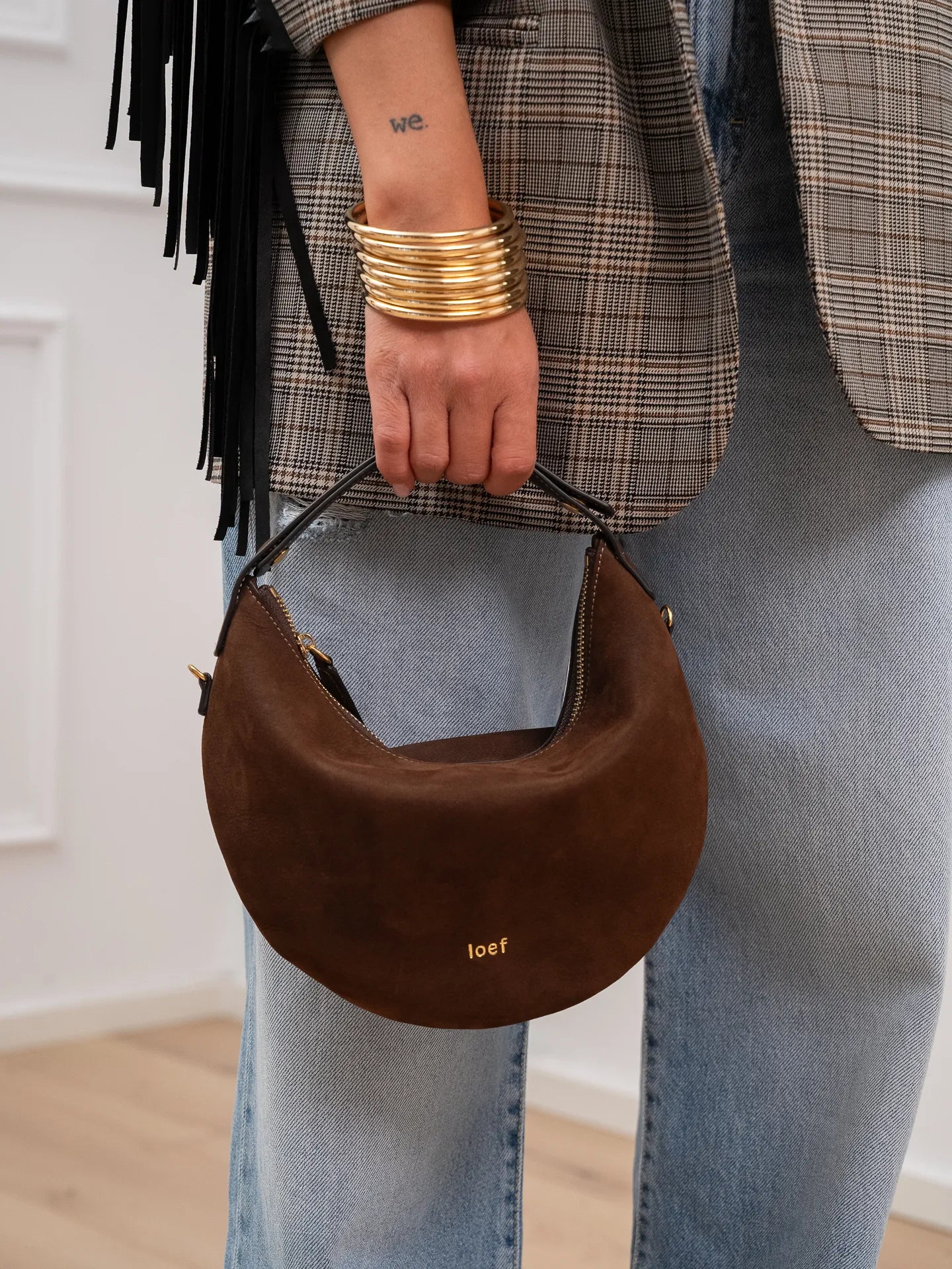 Borsa Lula in pelle nabuk sigaro - Ioef