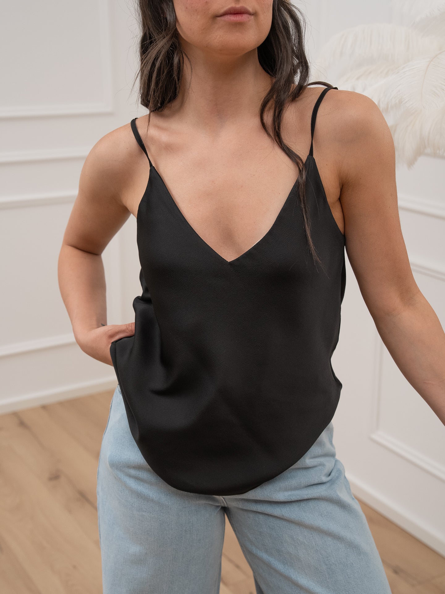 Canotta basic nera martellata - Vicolo