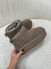 Stivaletto mini platform taupe - Ovyè