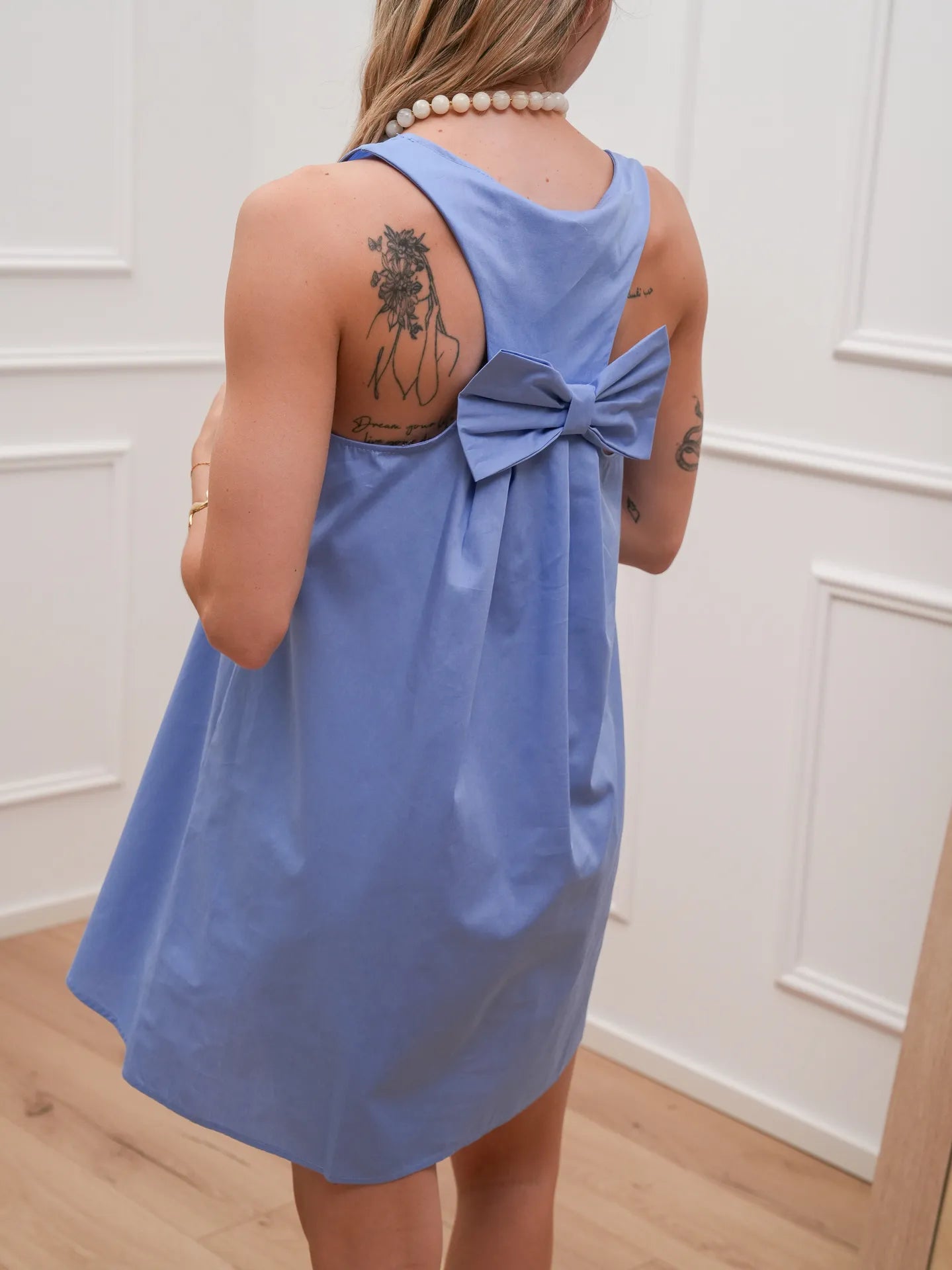Vestito Ribbon oxford in cotone con fiocco - Vicolo