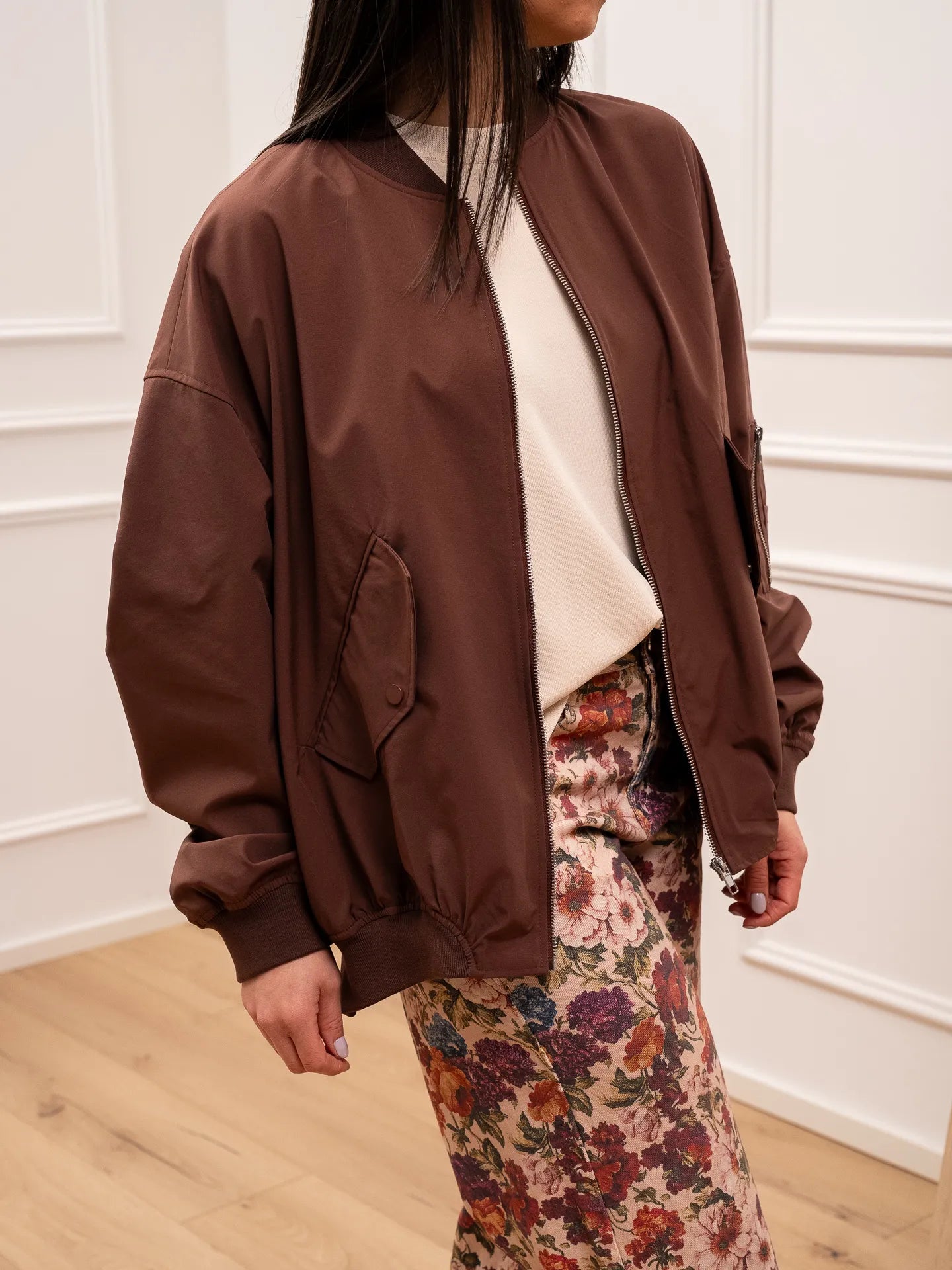 Bomber Mina moro con manica arricciata - You Decide