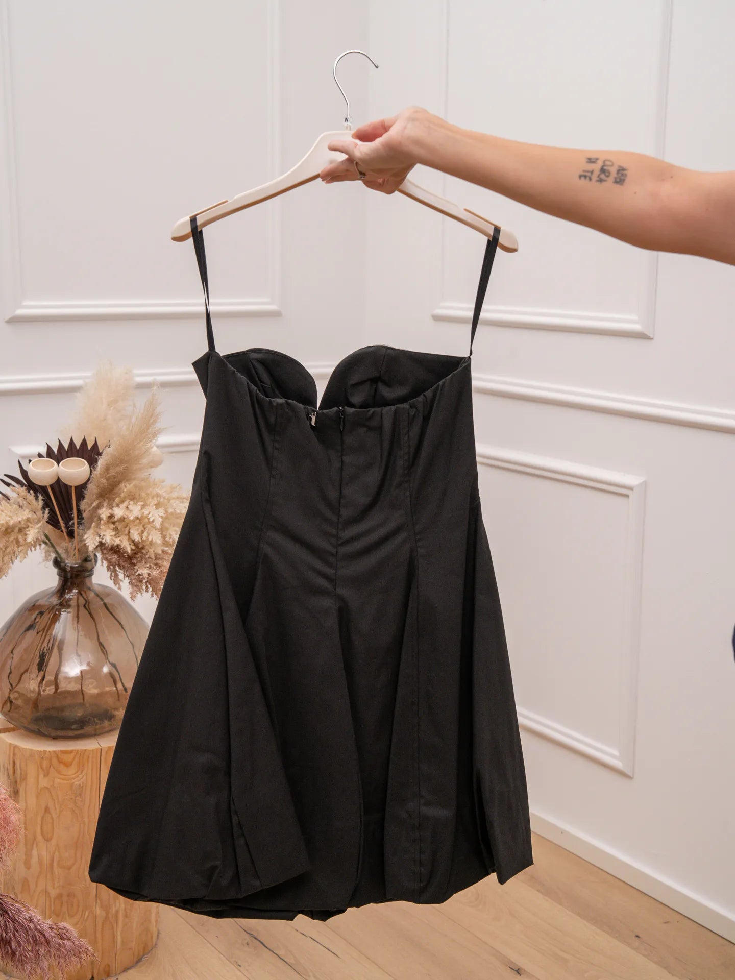 Vestito Amélie nero con scollo a cuore - Dixie