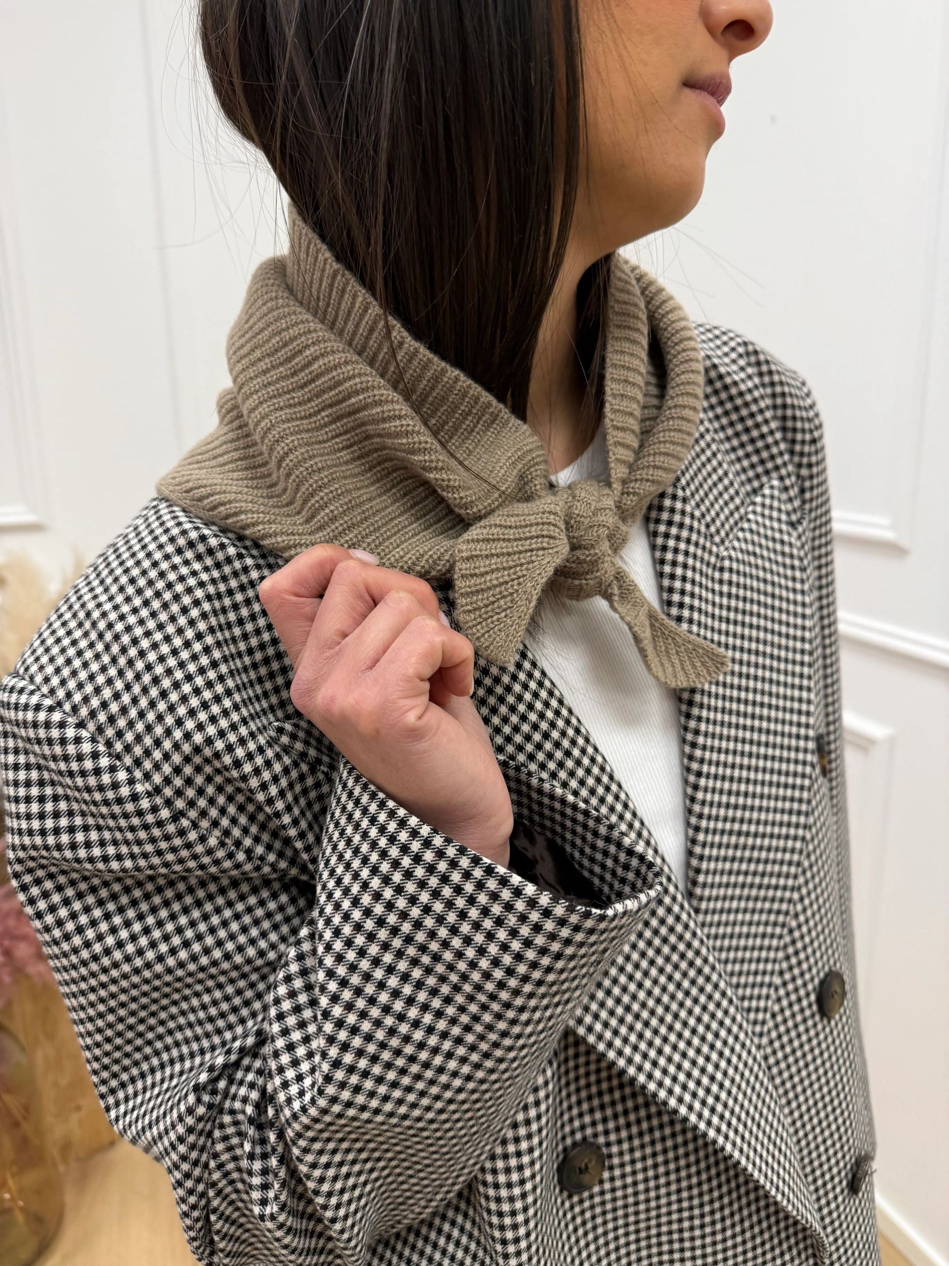 Bandana in maglia noce misto lana - Kontatto